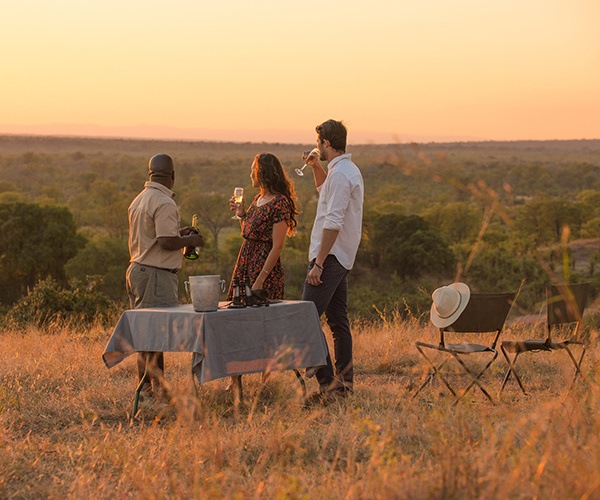 Sundowner drinks in Africa